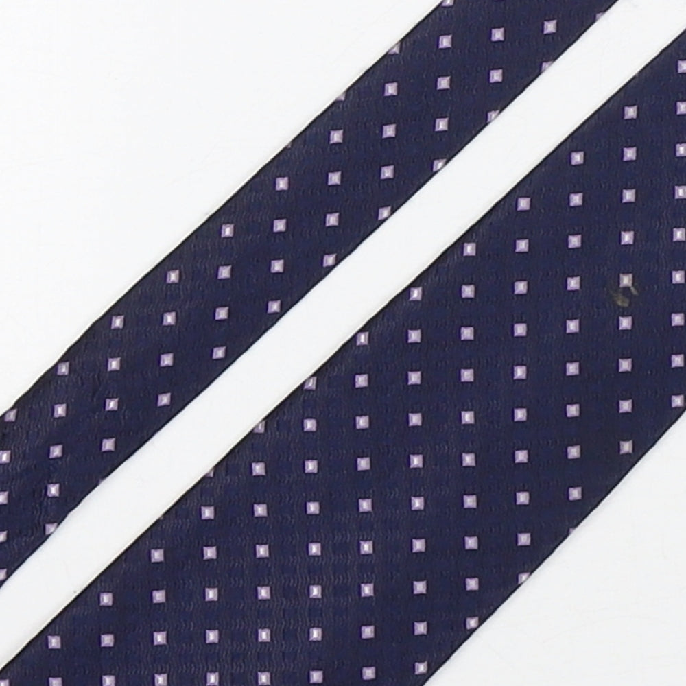 Marks and Spencer Mens Purple Geometric Polyester Pointed Tie One Size
