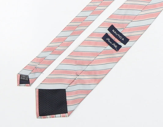 Nautica Mens Multicoloured Striped Silk Pointed Tie One Size