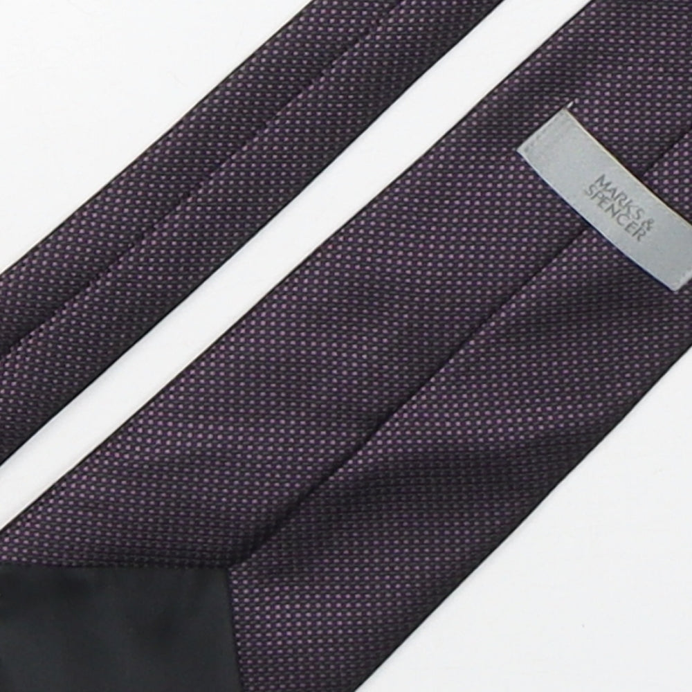 Marks and Spencer Mens Multicoloured Plaids & Checks Polyester Pointed Tie One Size