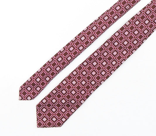 Peter Werth  Mens Multicoloured Geometric Silk Pointed Tie One Size