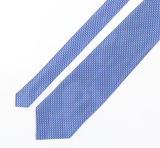 Wolsey Mens Blue Plaids & Checks Polyester Pointed Tie One Size