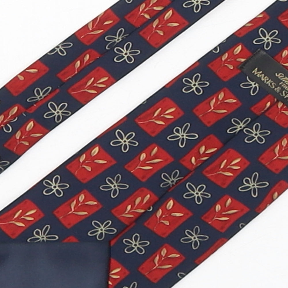 Marks and Spencer Mens Multicoloured Floral Polyester Pointed Tie One Size