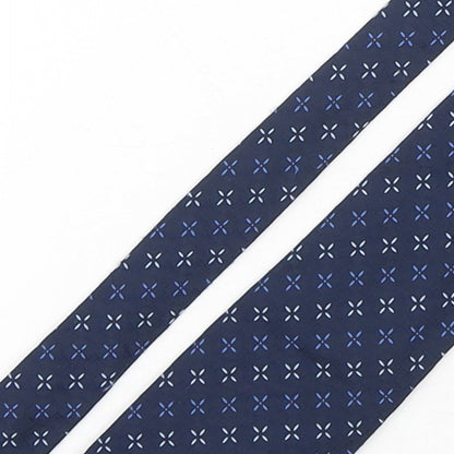 Marks and Spencer Mens Blue Geometric Polyester Pointed Tie One Size
