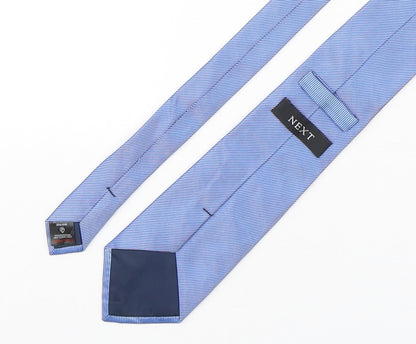 NEXT Mens Blue Striped Silk Pointed Tie One Size