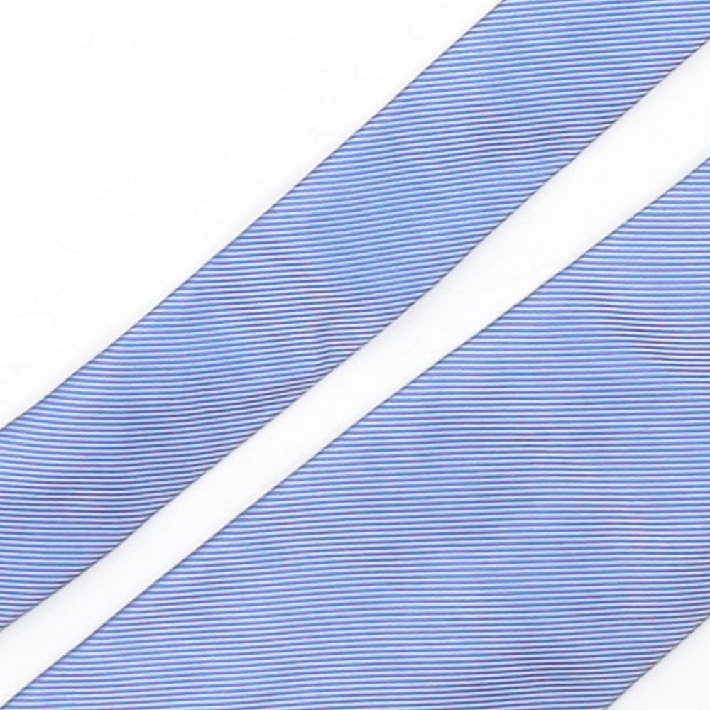 NEXT Mens Blue Striped Silk Pointed Tie One Size
