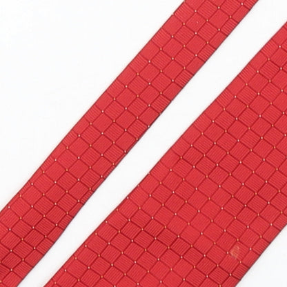 Marks and Spencer Mens Red Plaids & Checks Polyester Pointed Tie One Size