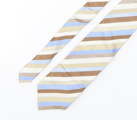 Tom English  Mens Multicoloured Striped Silk Pointed Tie One Size