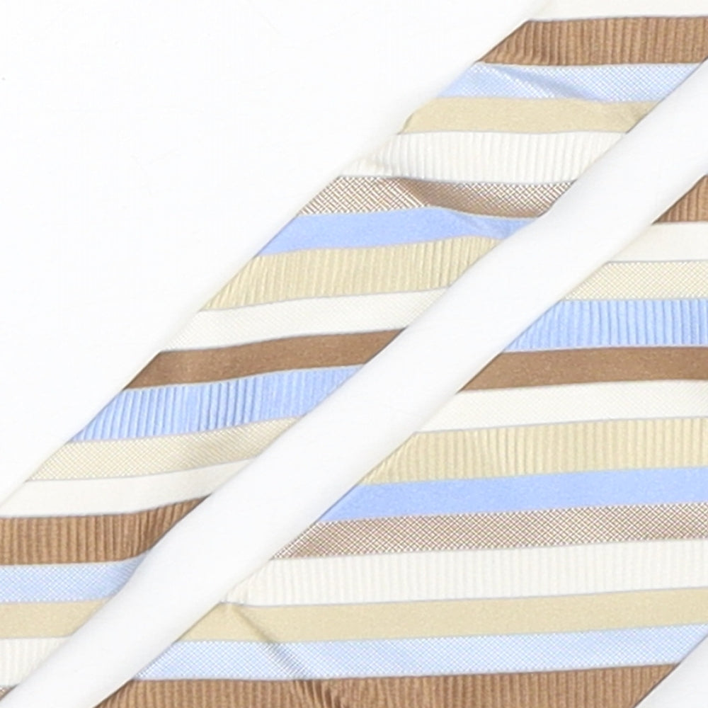 Tom English  Mens Multicoloured Striped Silk Pointed Tie One Size