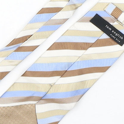 Tom English  Mens Multicoloured Striped Silk Pointed Tie One Size