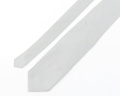 George Mens Grey Plaids & Checks Polyester Pointed Tie One Size