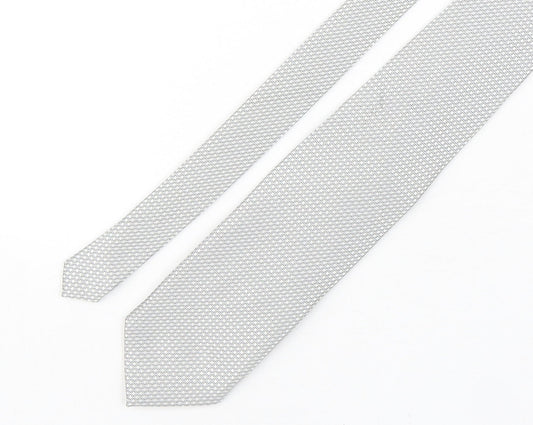 George Mens Grey Plaids & Checks Polyester Pointed Tie One Size