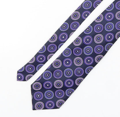 Lloyd Attree & Smith Mens Purple Geometric Polyester Pointed Tie One Size
