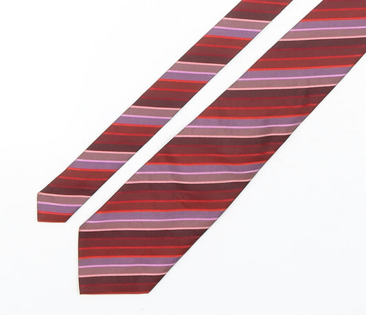 Preworn Mens Multicoloured Striped Polyester Pointed Tie One Size