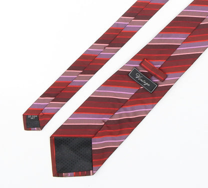 Preworn Mens Multicoloured Striped Polyester Pointed Tie One Size