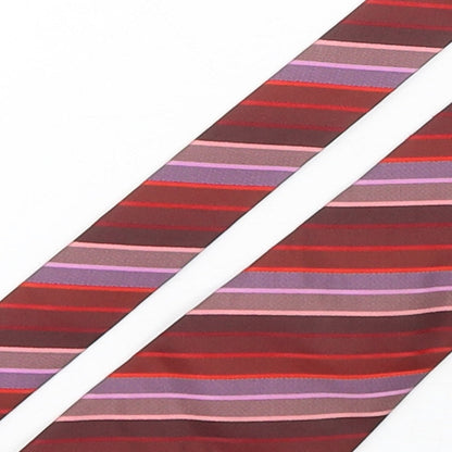 Preworn Mens Multicoloured Striped Polyester Pointed Tie One Size