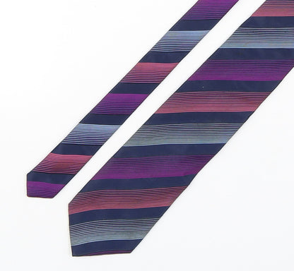 Marks and Spencer Mens Multicoloured Striped Silk Pointed Tie One Size