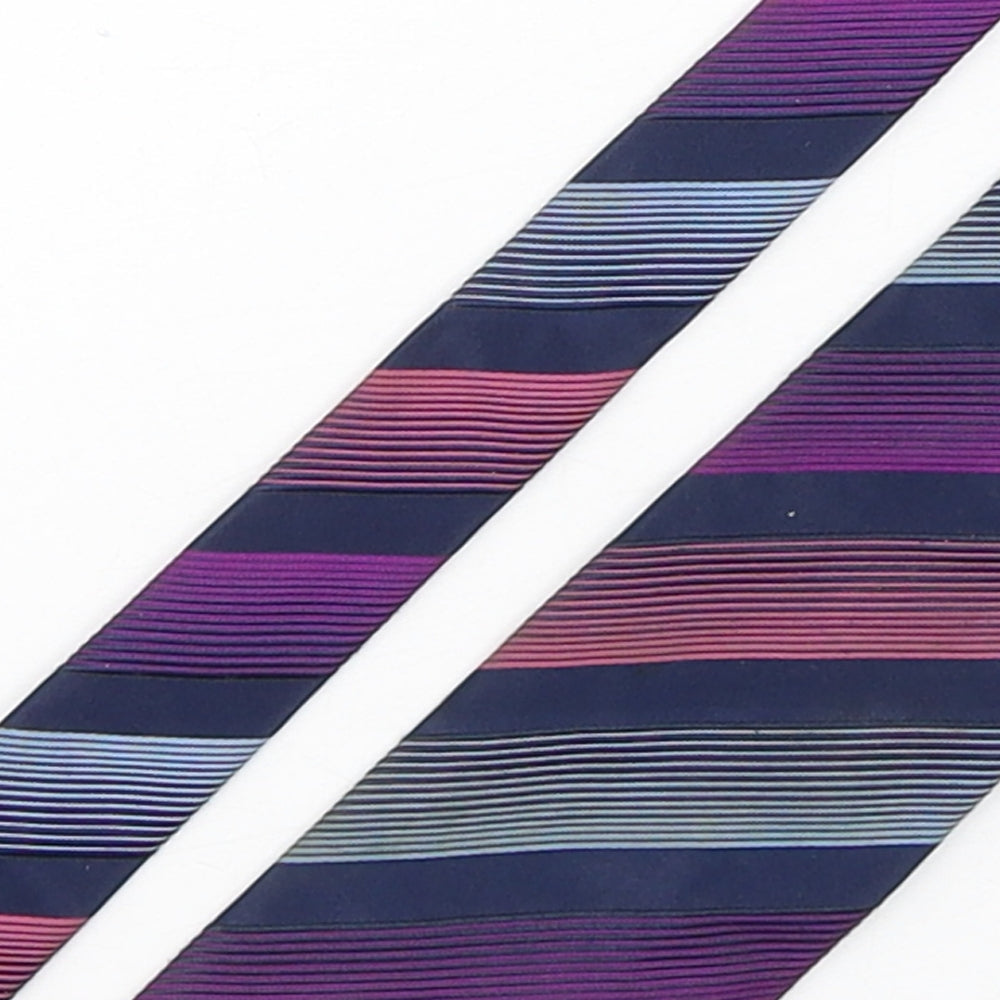 Marks and Spencer Mens Multicoloured Striped Silk Pointed Tie One Size