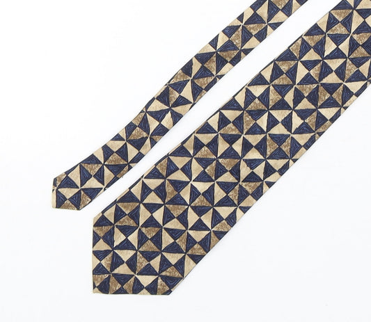 Je Suis  Mens Multicoloured Geometric Silk Pointed Tie One Size