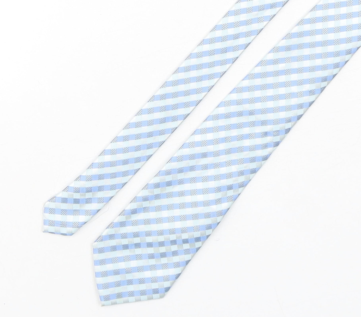 Preworn  Mens Multicoloured Plaids & Checks Polyester Pointed Tie One Size