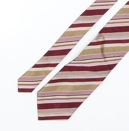 Racing Green  Mens Multicoloured Striped Silk Pointed Tie One Size