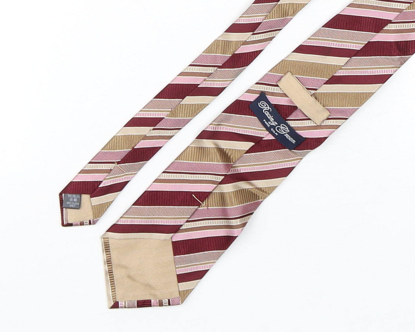 Racing Green  Mens Multicoloured Striped Silk Pointed Tie One Size