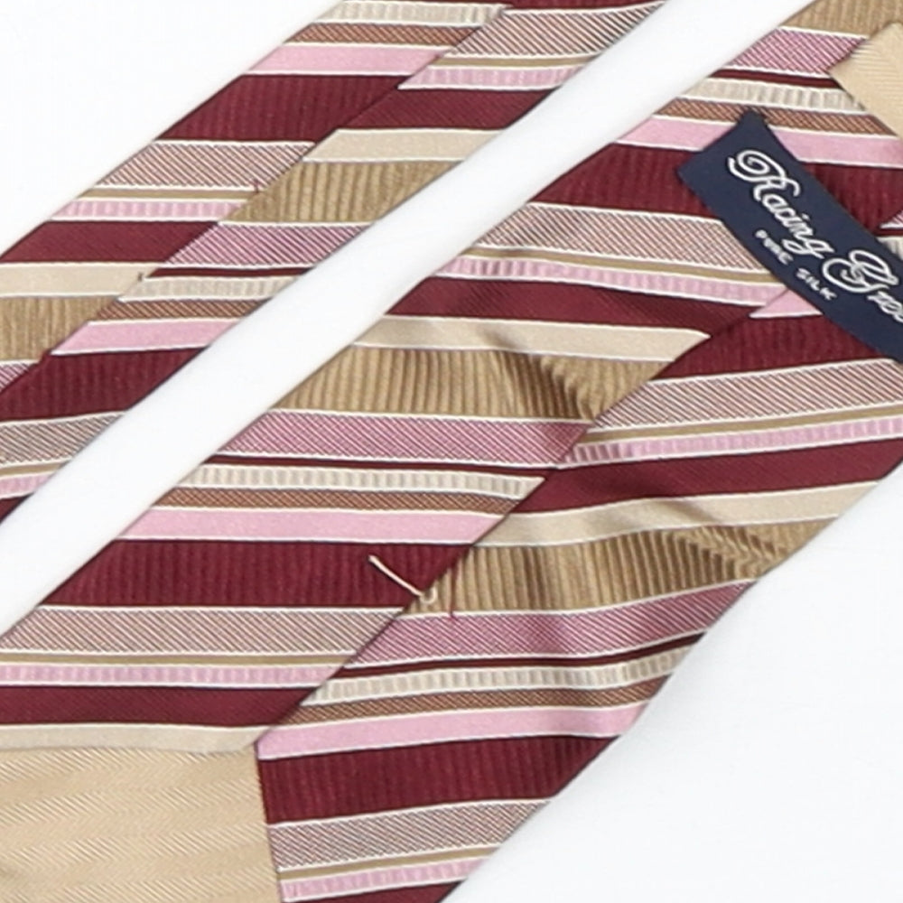 Racing Green  Mens Multicoloured Striped Silk Pointed Tie One Size