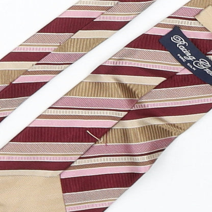 Racing Green  Mens Multicoloured Striped Silk Pointed Tie One Size