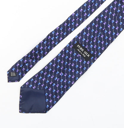 Preworn Mens Multicoloured Geometric Silk Pointed Tie One Size