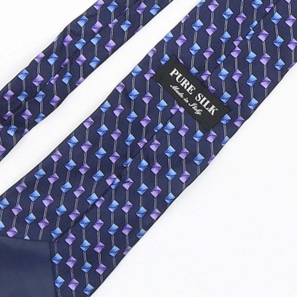 Preworn Mens Multicoloured Geometric Silk Pointed Tie One Size