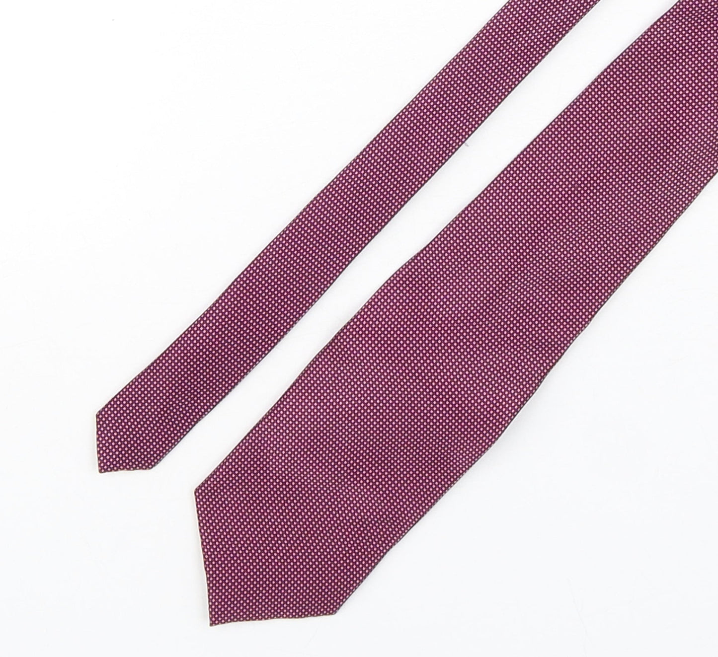 Marks and Spencer Mens Purple Plaids & Checks Silk Pointed Tie One Size