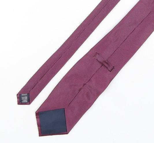 Marks and Spencer Mens Purple Plaids & Checks Silk Pointed Tie One Size