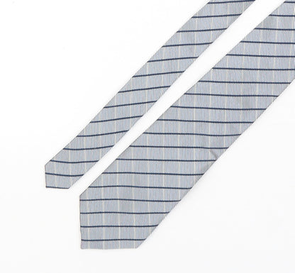 Preworn Mens Blue Striped Silk Pointed Tie One Size