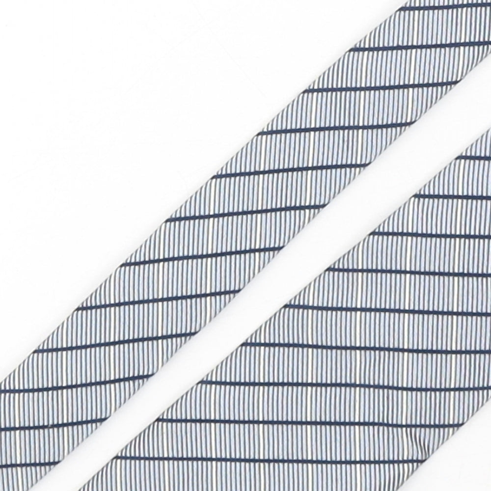 Preworn Mens Blue Striped Silk Pointed Tie One Size