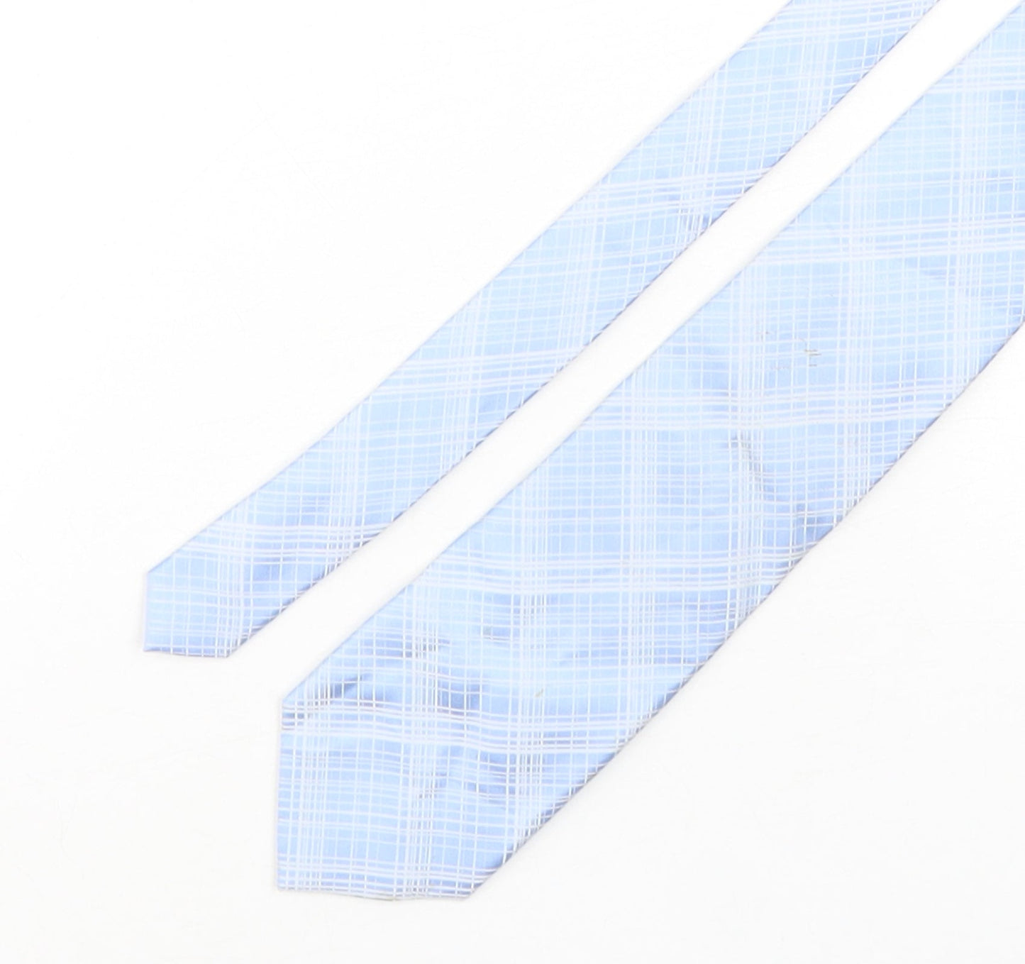 NEXT Mens Blue Plaids & Checks Silk Pointed Tie One Size