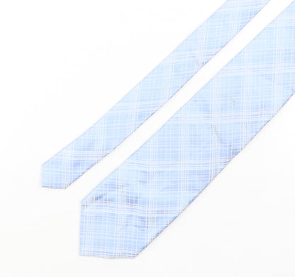 NEXT Mens Blue Plaids & Checks Silk Pointed Tie One Size