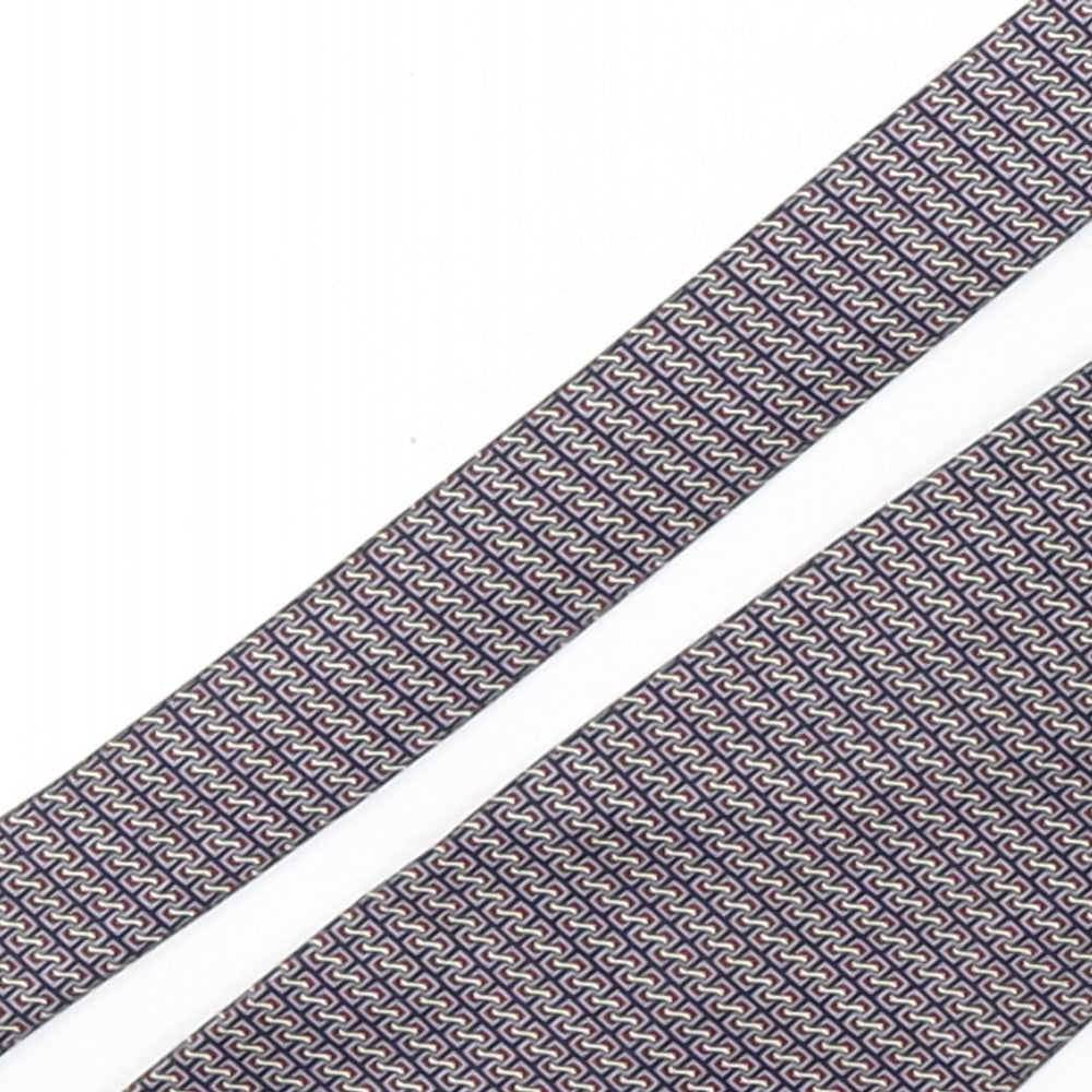 Rene Chagal Mens Multicoloured Geometric Silk Pointed Tie One Size