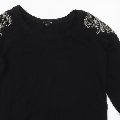 H&M Womens Black  Cotton Pullover Sweatshirt Size M  Pullover