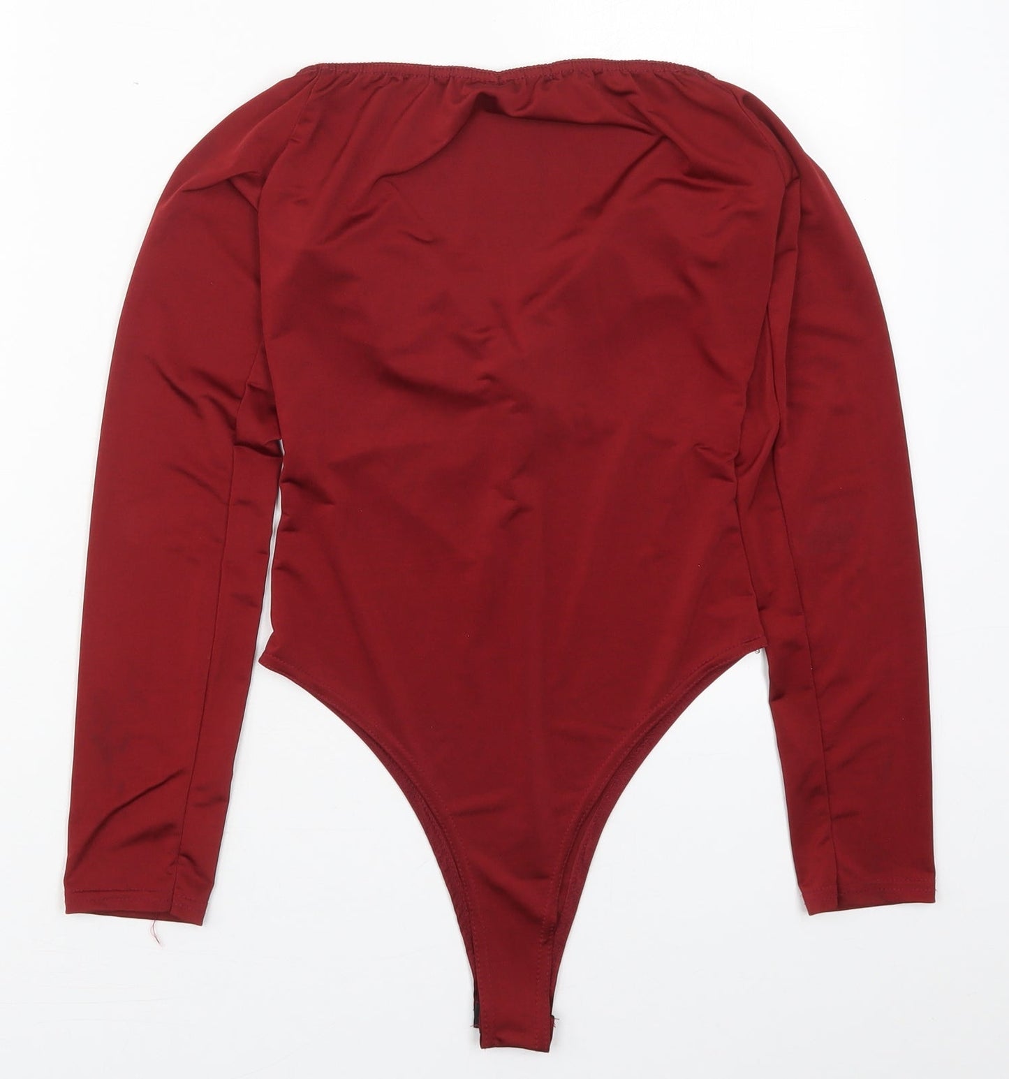 Boohoo Womens Red  Polyester Bodysuit Outfit/Set Size 10  Button