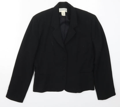 Warehouse Womens Black  Polyester Jacket Suit Jacket Size 12