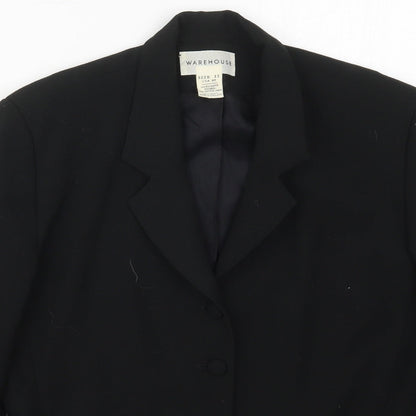 Warehouse Womens Black  Polyester Jacket Suit Jacket Size 12