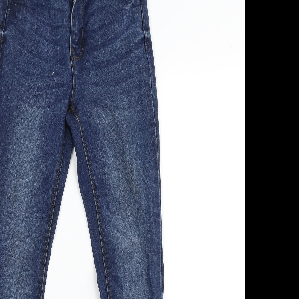 Denim & Co. Womens Blue  Cotton Skinny Jeans Size 6 L27 in Slim Zip