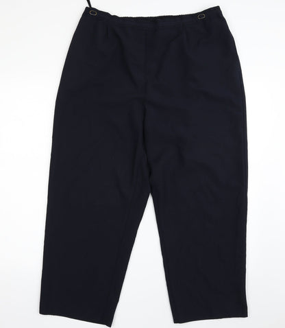Bonmarché Womens Blue  Polyester Dress Pants Trousers Size 20 L26 in Regular