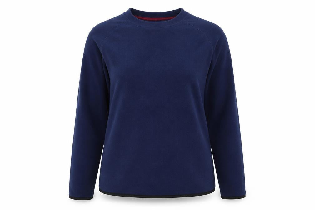 Front view of Crane women’s blue polyester pullover sweatshirt, size M