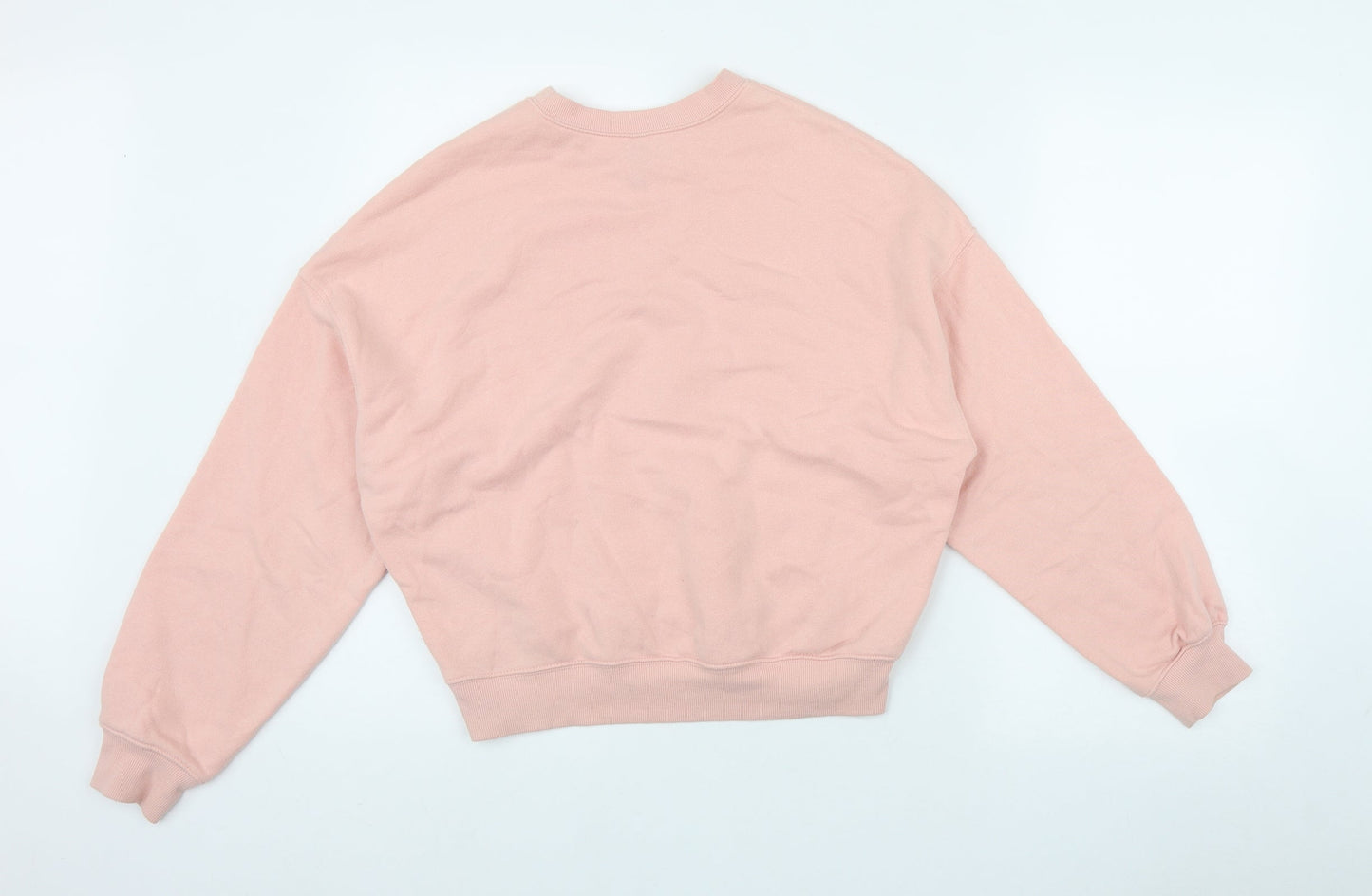 H&M Womens Pink  Cotton Pullover Sweatshirt Size XS   - 'Angel Youth'