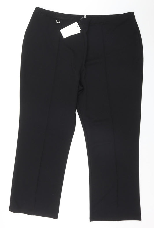 Classics Womens Black  Polyester Trousers  Size 28 L29 in Regular