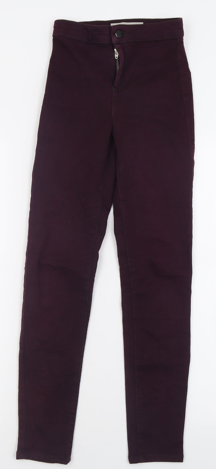 Topshop Womens Purple  Cotton Skinny Jeans Size 25 in L28 in Regular Button
