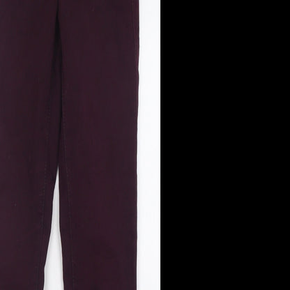 Topshop Womens Purple  Cotton Skinny Jeans Size 25 in L28 in Regular Button
