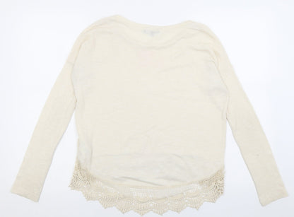 New Look Womens Beige Crew Neck  Polyester Pullover Jumper Size 8