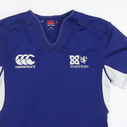 Canterbury Mens Blue  Polyester Basic T-Shirt Size XS V-Neck Pullover