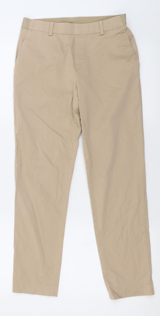 Womens UK Size 26 in Uniqlo Regular Fit Jegging Beige Trousers
